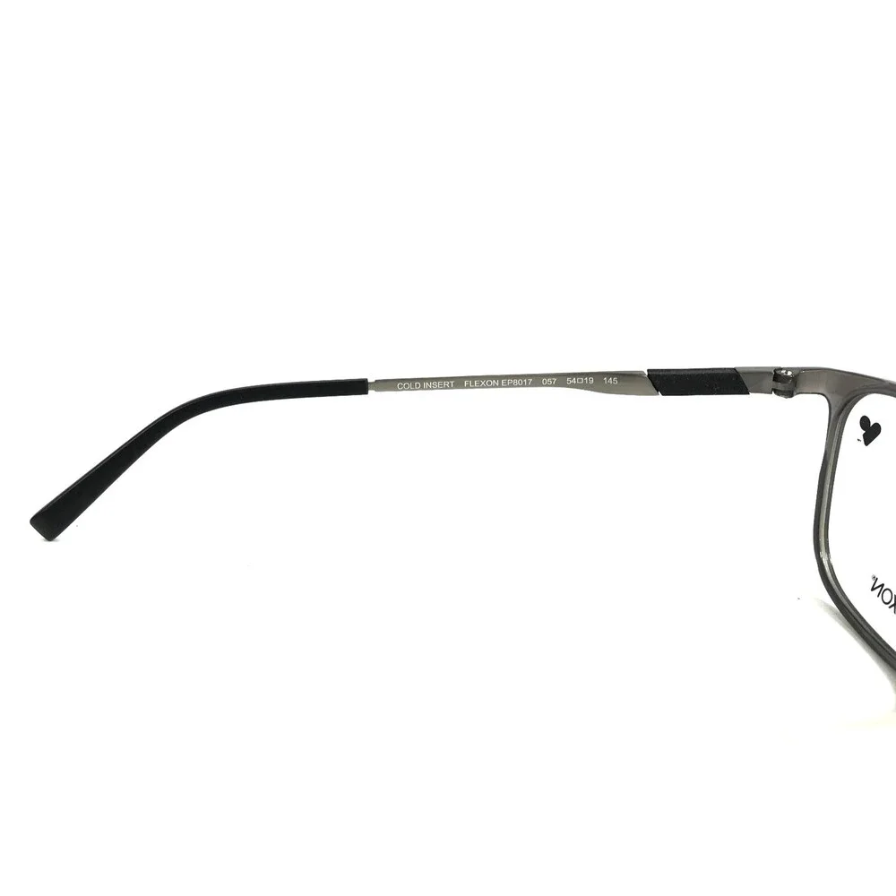 Flexon Eyeglasses Frames EP8017 057 Matte Gray Crystal Square Full Rim 54-19-145
